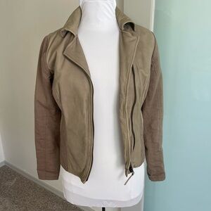 Linen and leather Moto jacket